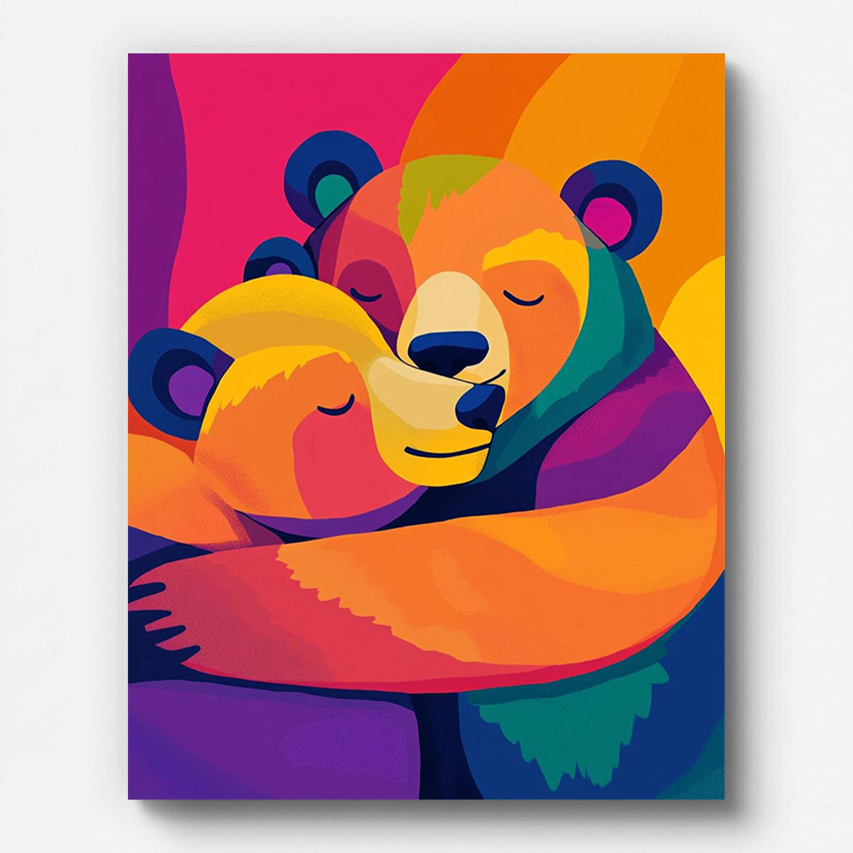 Rainbow Bear Hug Paint by Numbers for Adults – Paintarthub