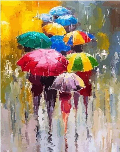 Rainy Street Paint by Numbers for Adults by Paintarthub