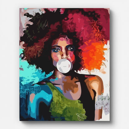 Rock Girl Paint by Numbers for Adults by Paintarthub - Finished Wall Art