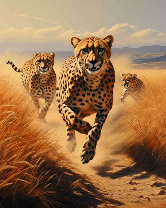 Running Cheetah Paint by Numbers for Adults by Paintarthub