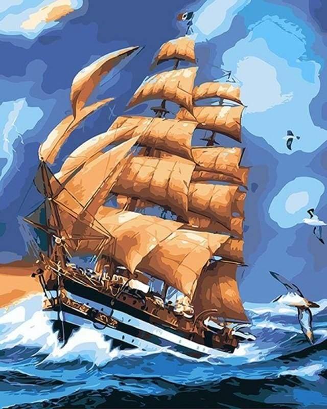 Sailing Ship Paint by Numbers for Adults by Paintarthub