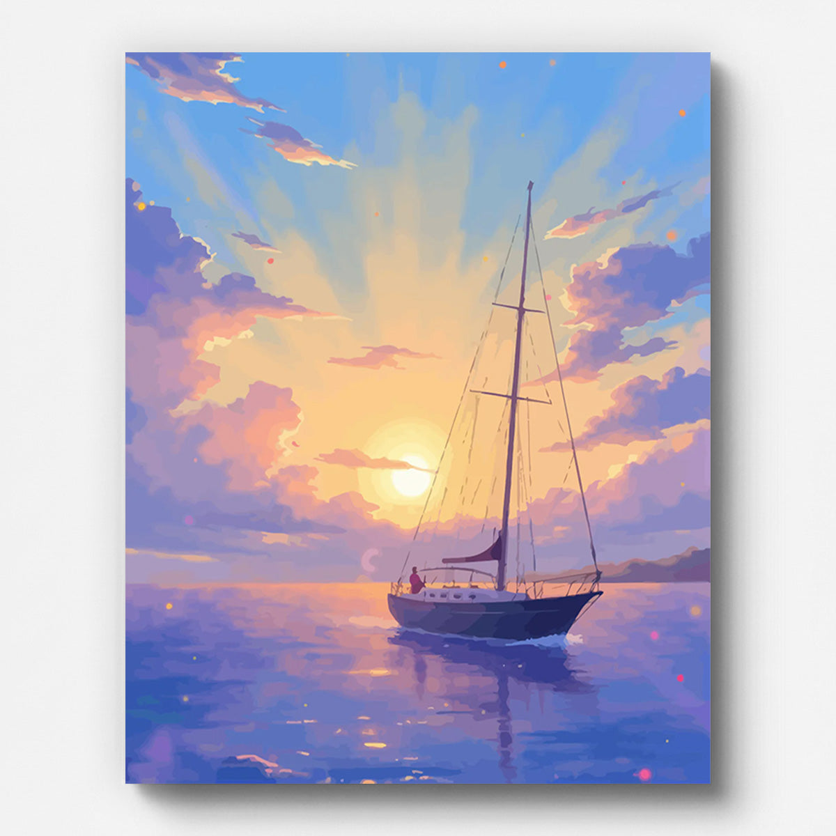 Sailing into Sunset Paint by Numbers for Adults by Paintarthub - Finished Wall Art