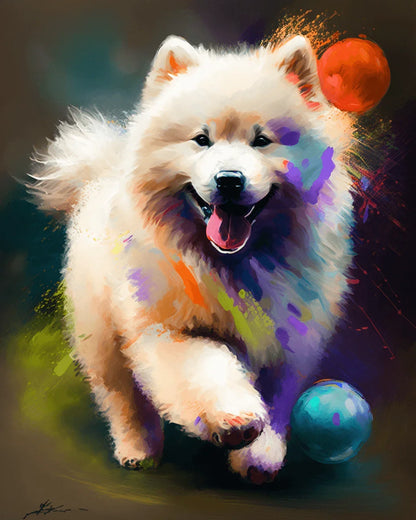 Samoyed Dog Paint by Number for Adults by Paintarthub
