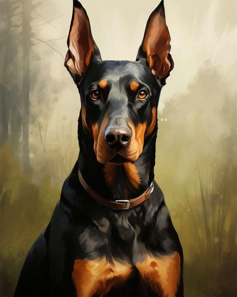 Serious Doberman Dog Paint by Numbers for Adults by Paintarthub