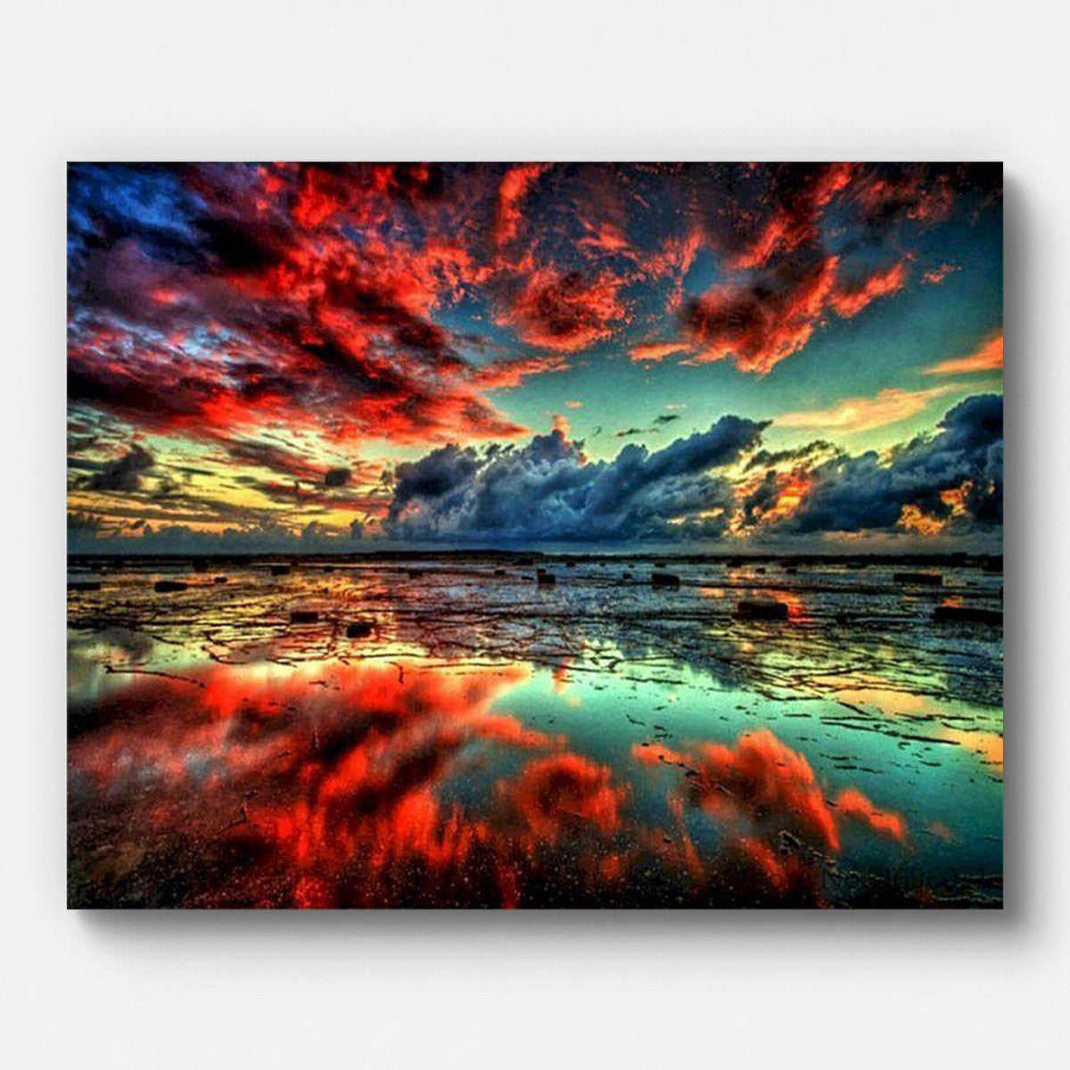 Sky Reflection Paint by Numbers for Adults by Paintarthub - Finished Wall Art