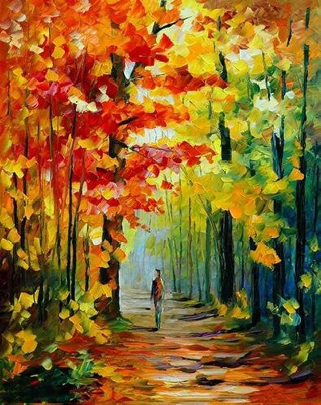 Solitary Stroll in the Forest Paint by Numbers for Adults by Paintarthub