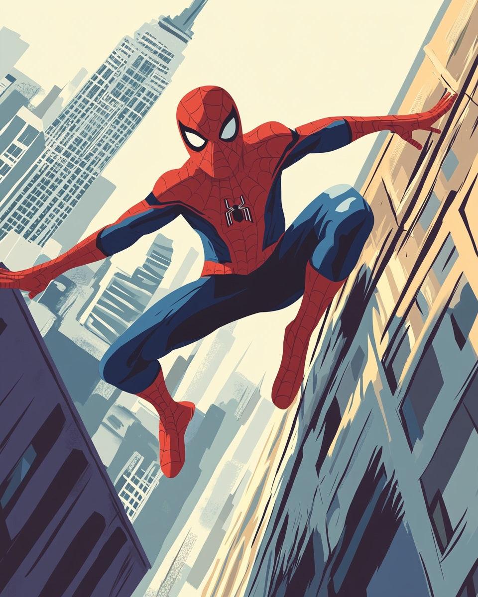 Spider-Man in the City Paint by Numbers for Adults by Paintarthub