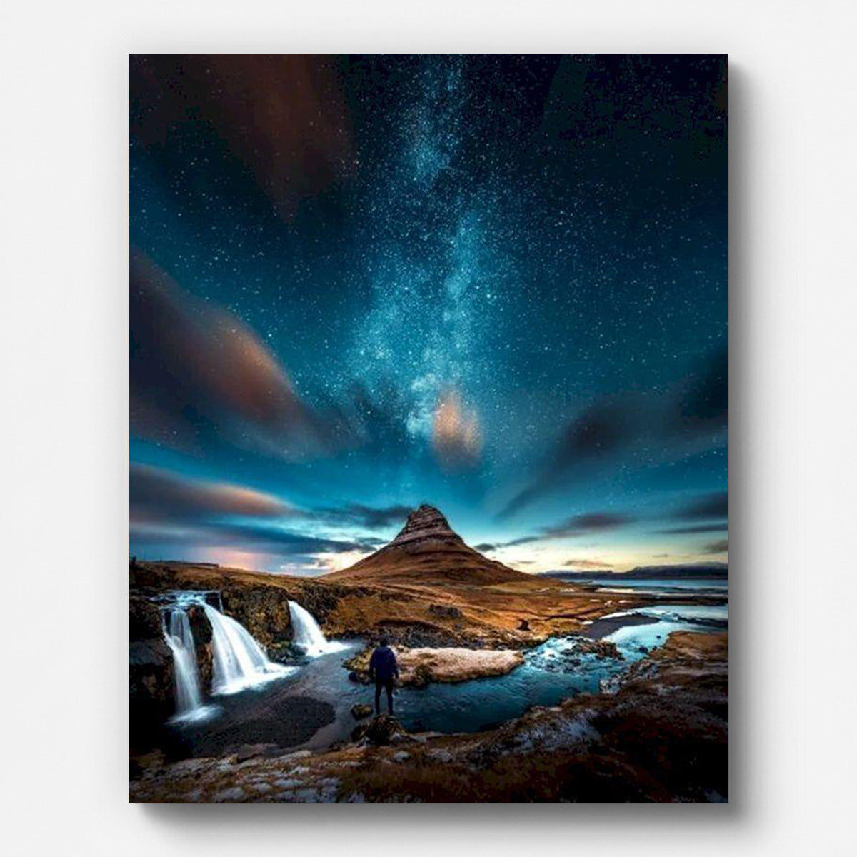 Starry Mountain Night Paint by Numbers for Adults by Paintarthub - Finished Wall Art