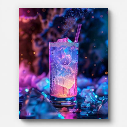 Starry Night Cocktail Paint by Numbers for Adults by Paintarthub - Finished Wall Art