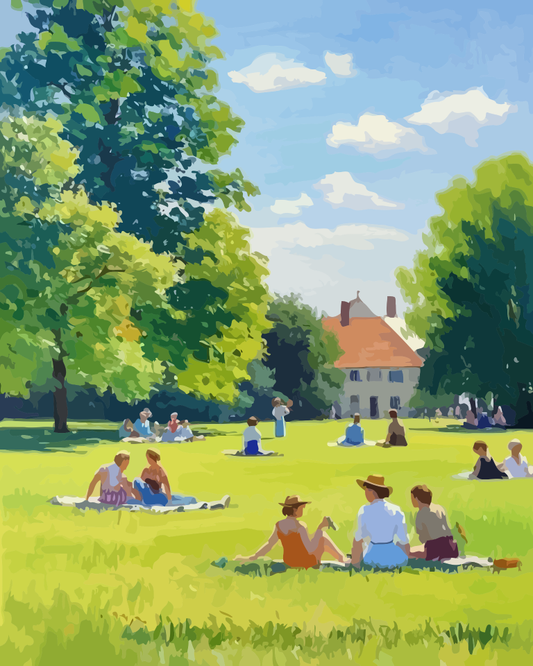 Summer Park Leisure Paint by Numbers for Adults by Paintarthub