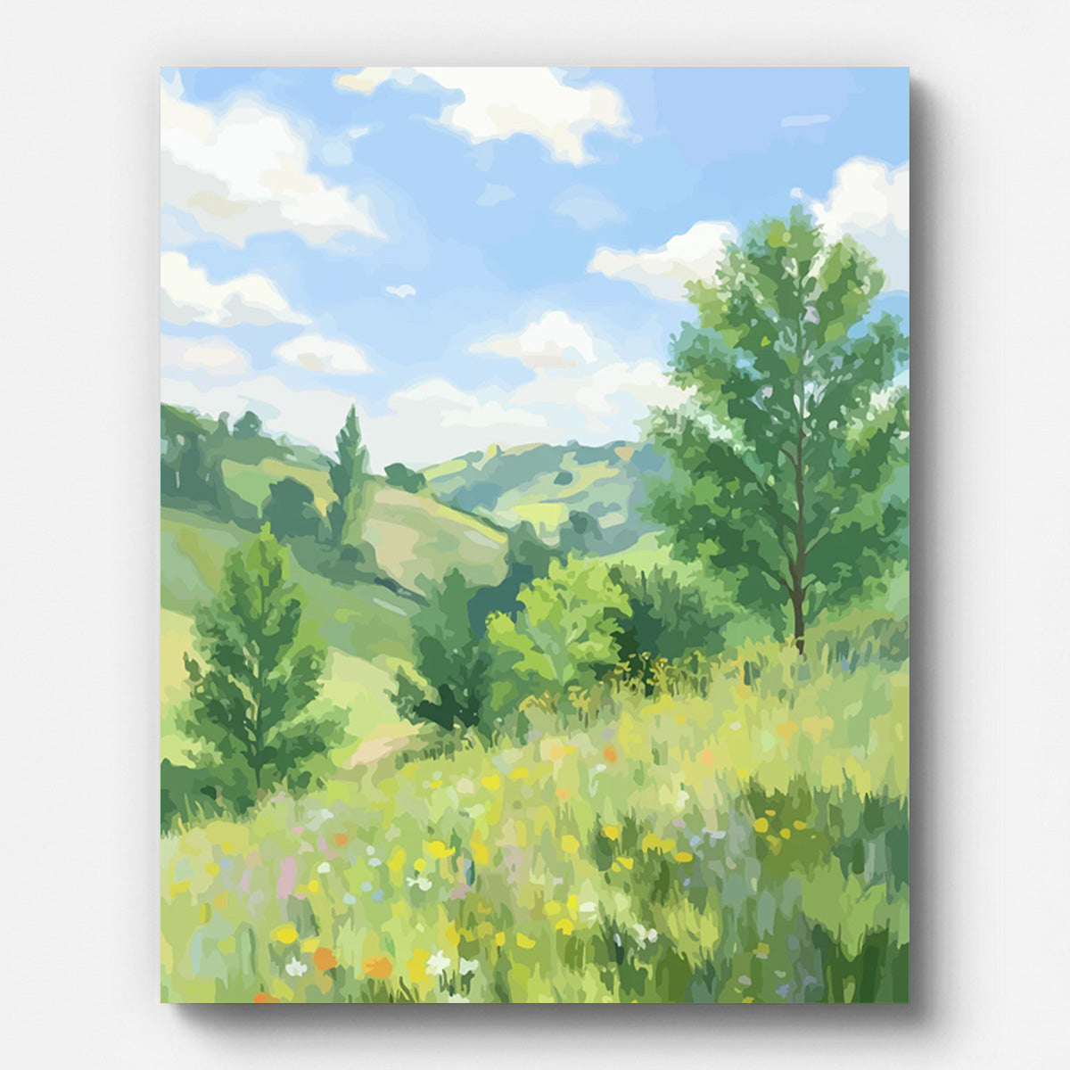 Summer Wildflower Meadow Paint by Numbers for Adults by Paintarthub - Finished Wall Art