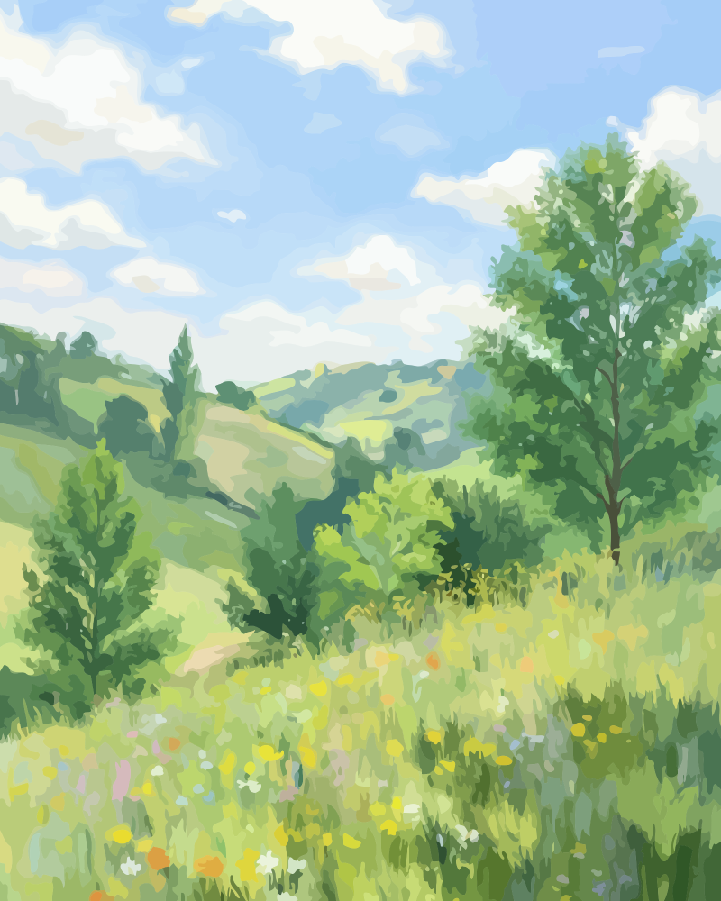 Summer Wildflower Meadow Paint by Numbers for Adults by Paintarthub