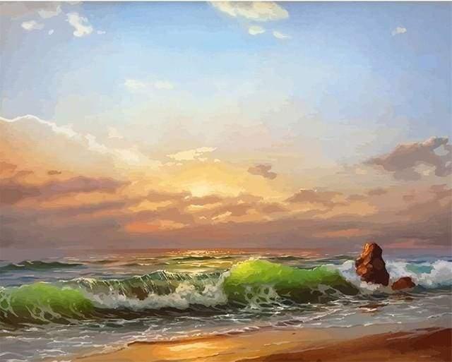 Sunset by the Sea Paint by Numbers for Adults by Paintarthub