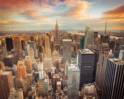 Sunset over New York Paint by Numbers for Adults by Paintarthub