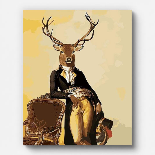 The Deer Dandy Paint by Numbers for Adults by Paintarthub - Finished Wall Art