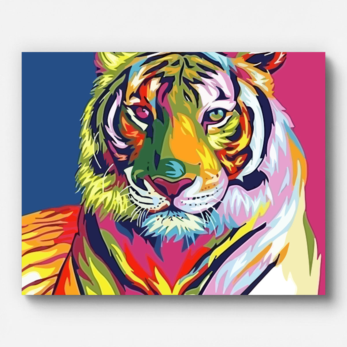 Tiger Pop Art Paint by Numbers for Adults by Paintarthub - Finished Wall Art