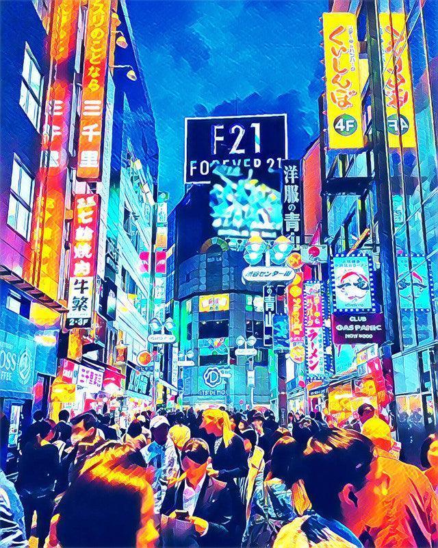 Tokyo Shibuya Paint by Numbers for Adults by Paintarthub