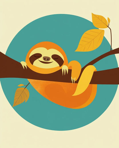 Tree Sloth Paint by Numbers for Adults by Paintarthub