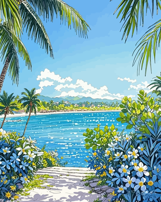 Tropical Bay Paint by Numbers for Adults by Paintarthub