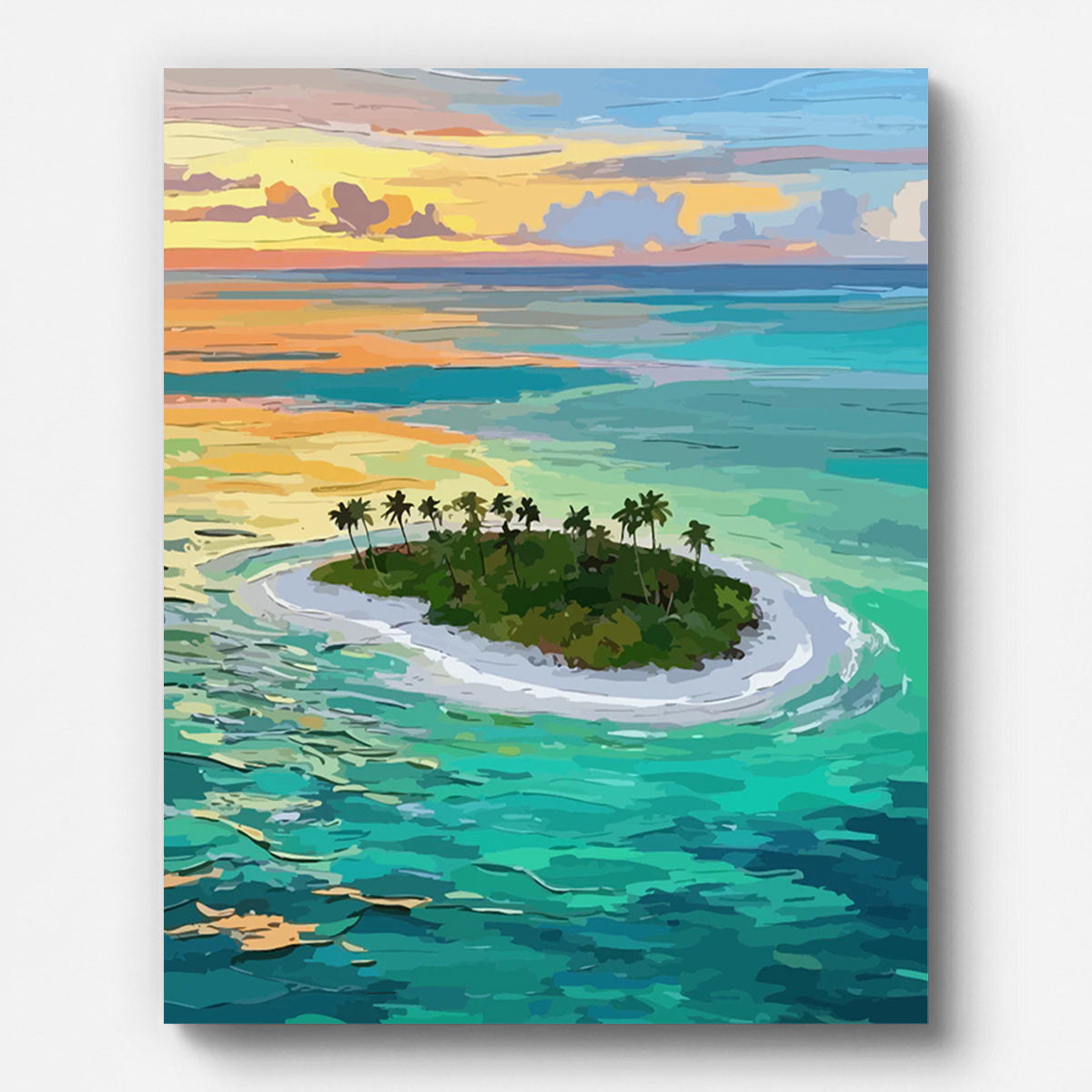 Tropical Island Paint by Numbers for Adults by Paintarthub - Finished Wall Art
