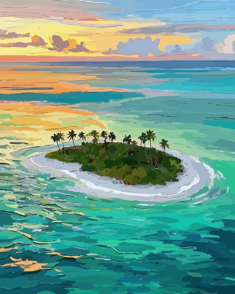 Tropical Island Paint by Numbers for Adults by Paintarthub