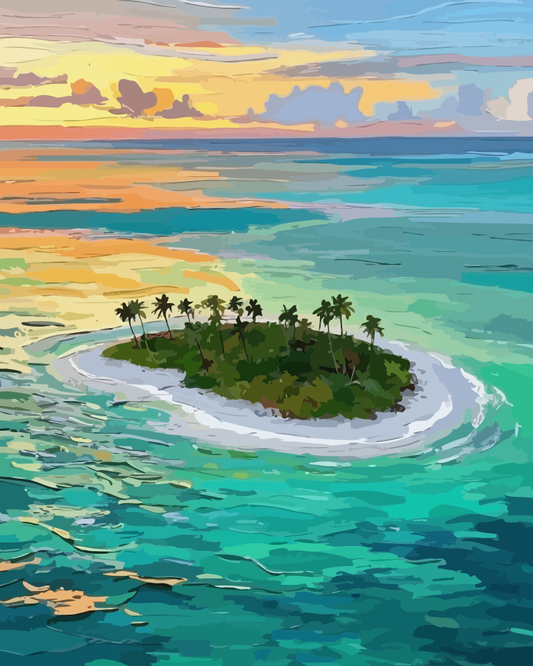 Tropical Island Paint by Numbers for Adults by Paintarthub