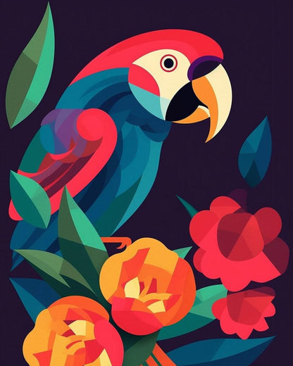 Tropical Parrot Paint by Numbers for Adults by Paintarthub