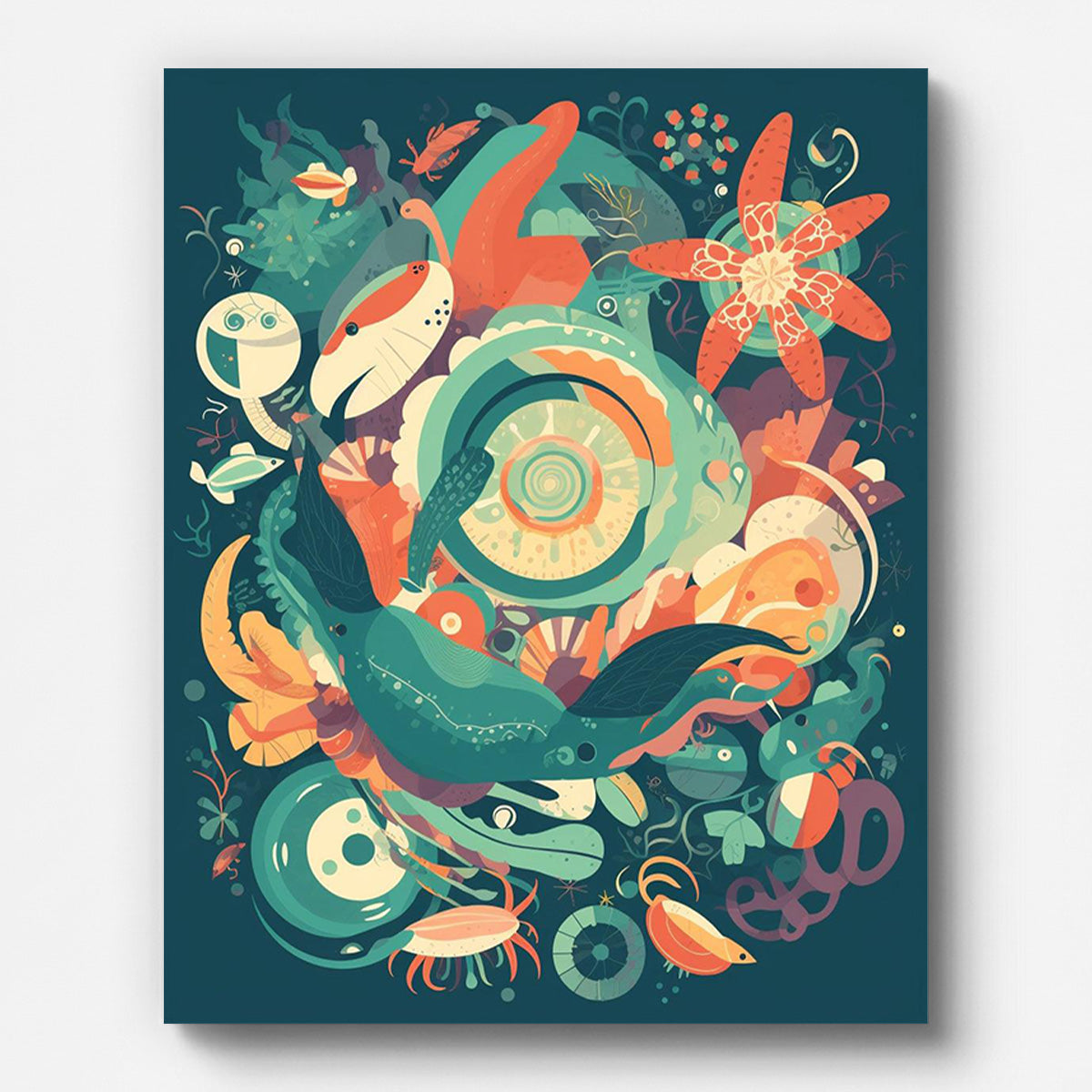 Underwater World Paint by Numbers for Adults by Paintarthub - Finished Wall Art