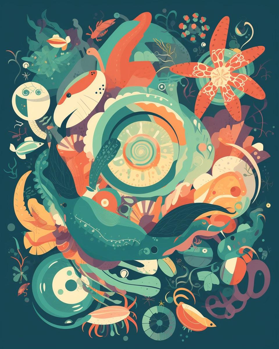 Underwater World Paint by Numbers for Adults by Paintarthub