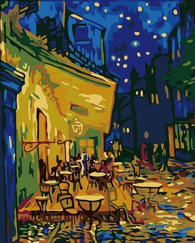 Van Gogh Cafe Terrace at Night Paint by Numbers for Adults by Paintarthub