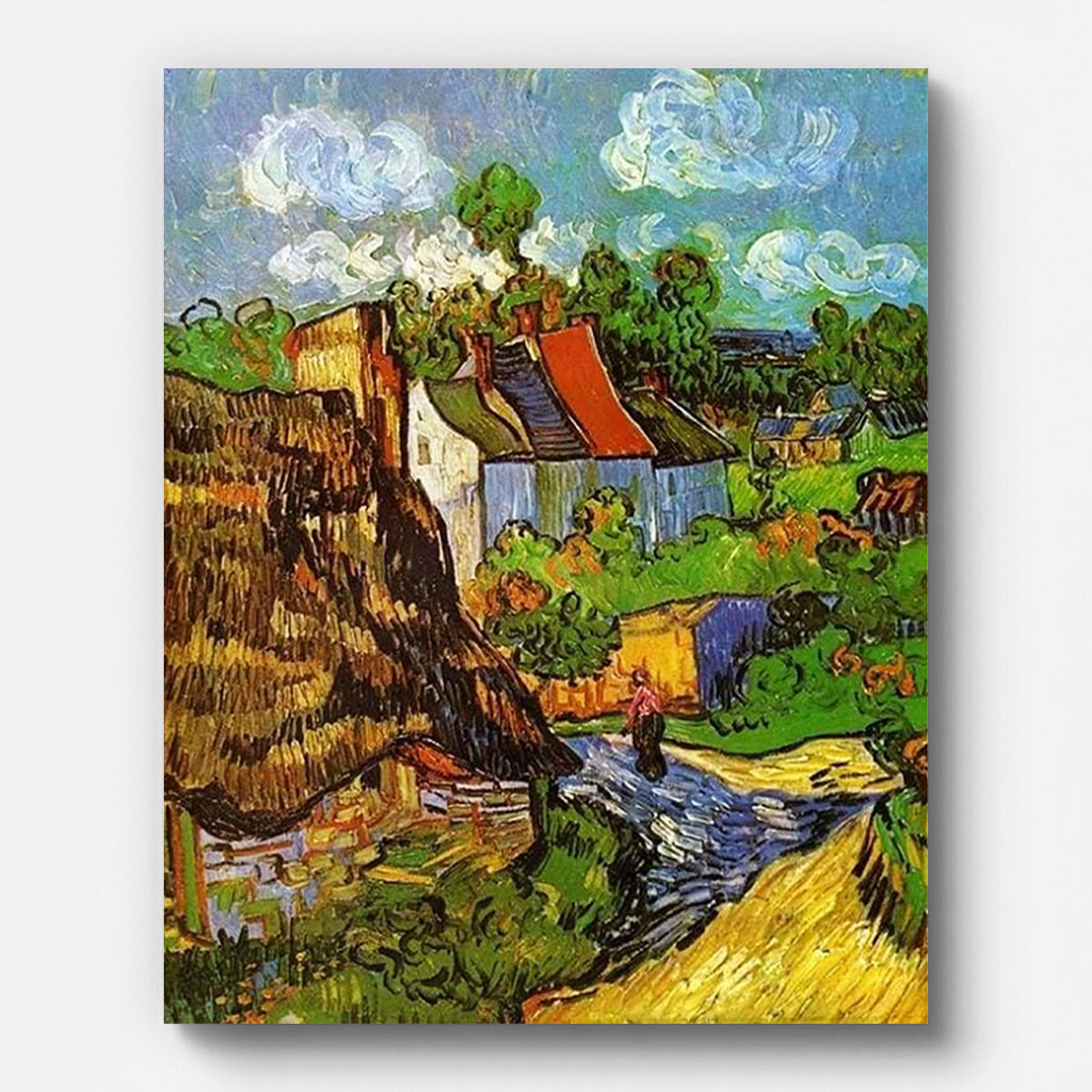 Van Gogh Houses at Auvers Paint by Numbers for Adults by Paintarthub - Finished Wall Art