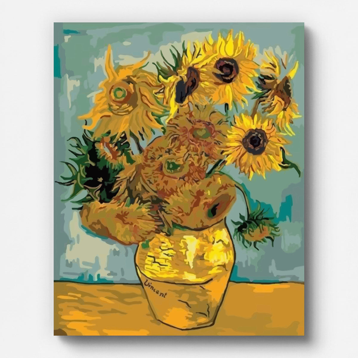 Van Gogh Sunflowers Paint by Numbers for Adults by Paintarthub - Finished Wall Art