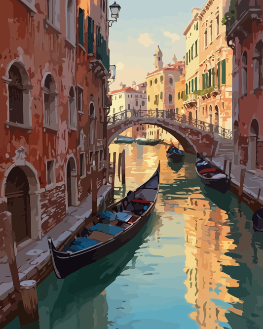 Venice Canal Gondola Paint by Numbers for Adults by Paintarthub