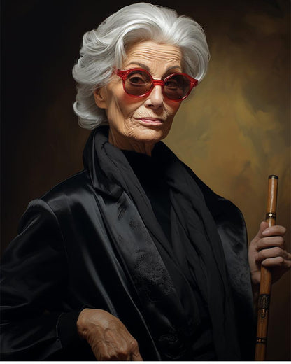 White-Haired Lady Paint by Numbers for Adults by Paintarthub