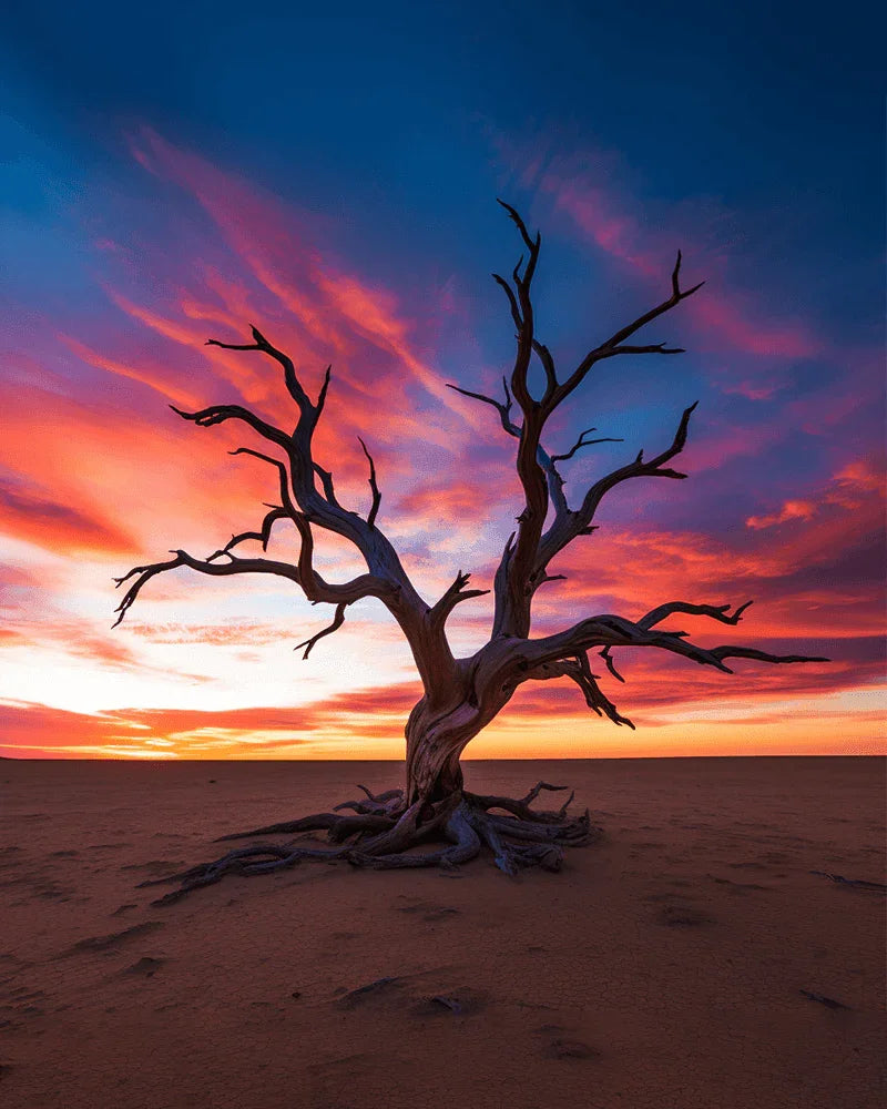 Withered Trees in Desert Paint by Numbers for Adults by Paintarthub