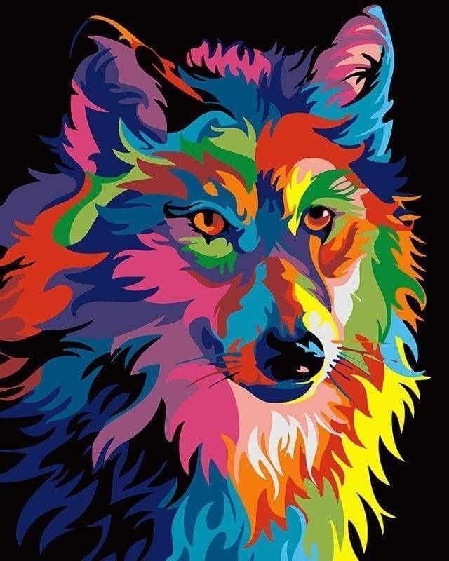 Wolf Pop Art Paint by Numbers for Adults by Paintarthub
