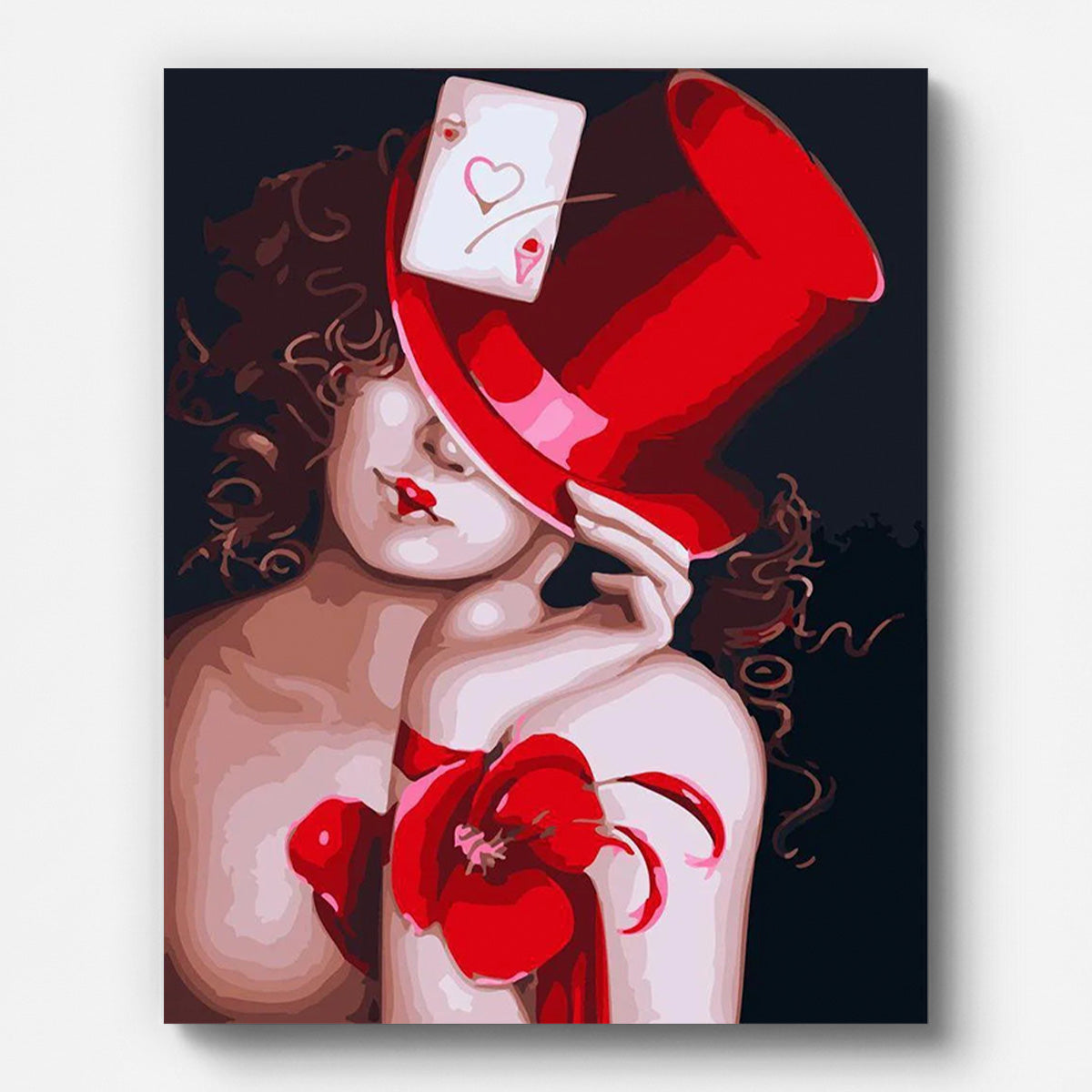 Woman with Red Hat Paint by Numbers for Adults by Paintarthub - Finished Wall Art
