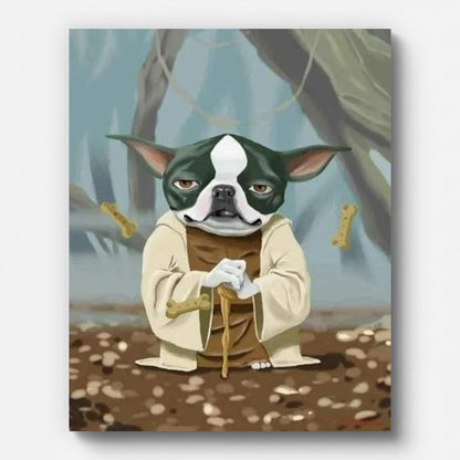 Yoda Dog Paint by Numbers for Adults by Paintarthub - Finished Wall Art