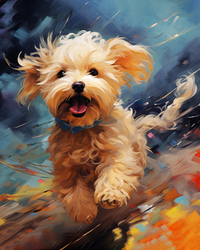 A Colorful Little Dog in the Wind Free Shipping - Paintarthub