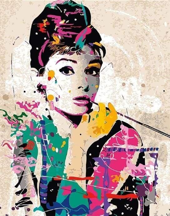 Full artwork design for Audrey Paint by Numbers