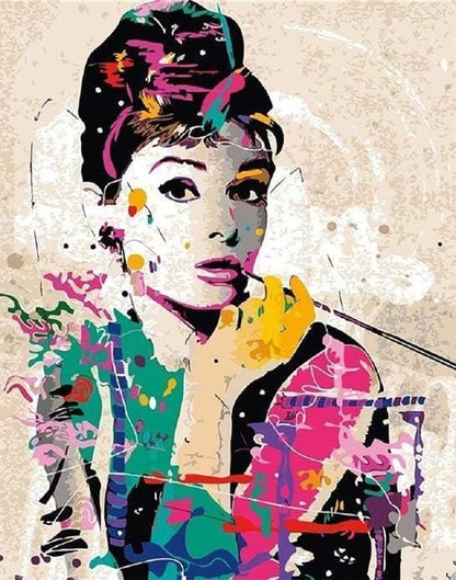 Full artwork design for Audrey Paint by Numbers