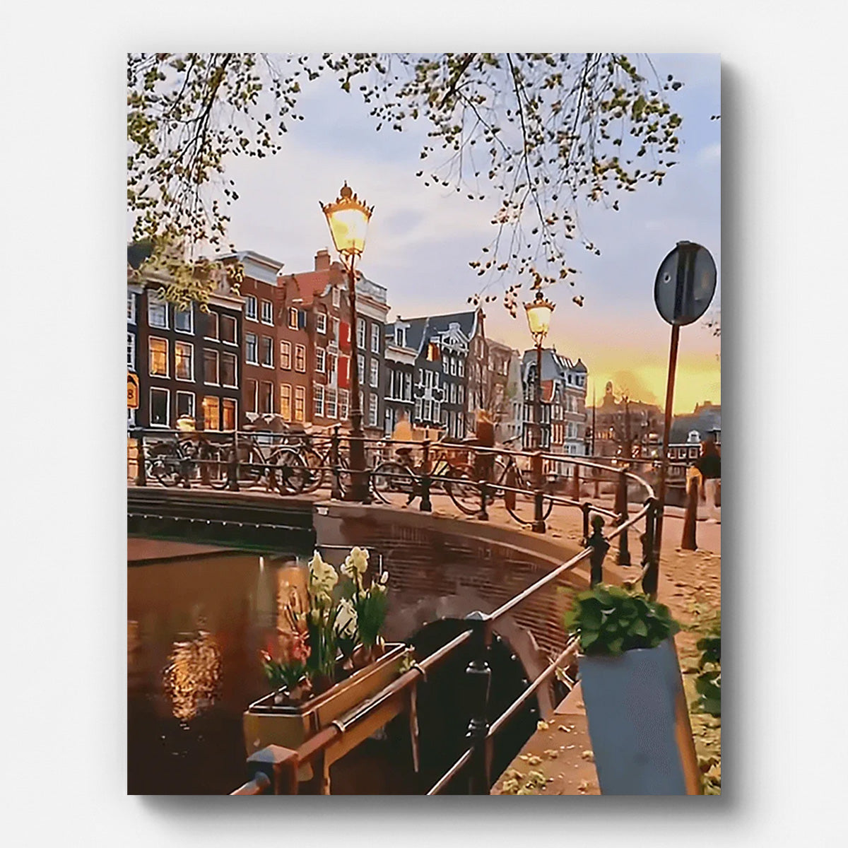 Herbst in Amsterdam – Malen nach Zahlen auf gespannter Leinwand