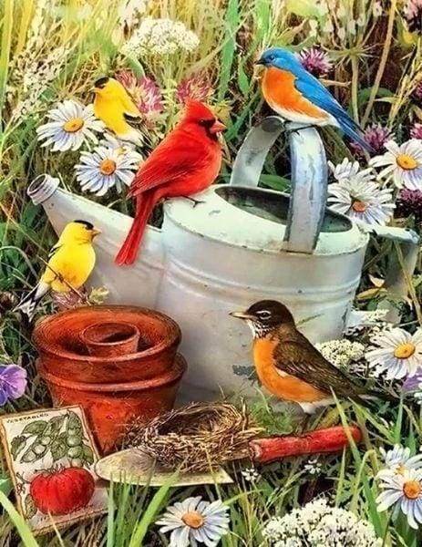 Birds in The Garden Diamond Painting Free Shipping - Paintarthub