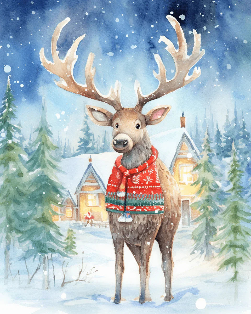Christmas Reindeer Paint by Numbers