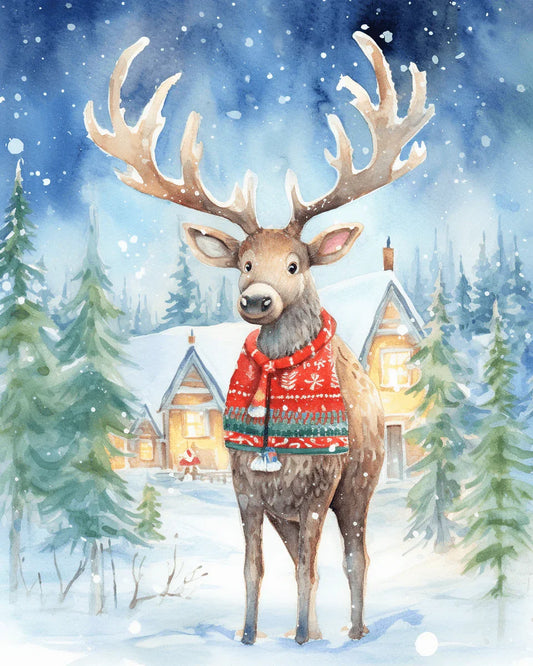 Christmas Reindeer Paint by Numbers