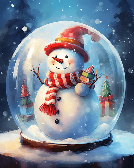 Christmas Snow Globe Paint by Numbers