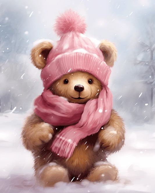 Christmas Teddy Bear Paint by Numbers