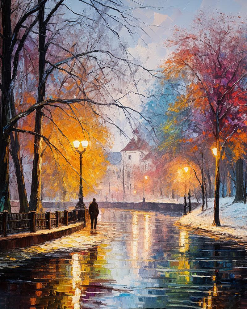 City Street Lights Paint by Numbers for adults