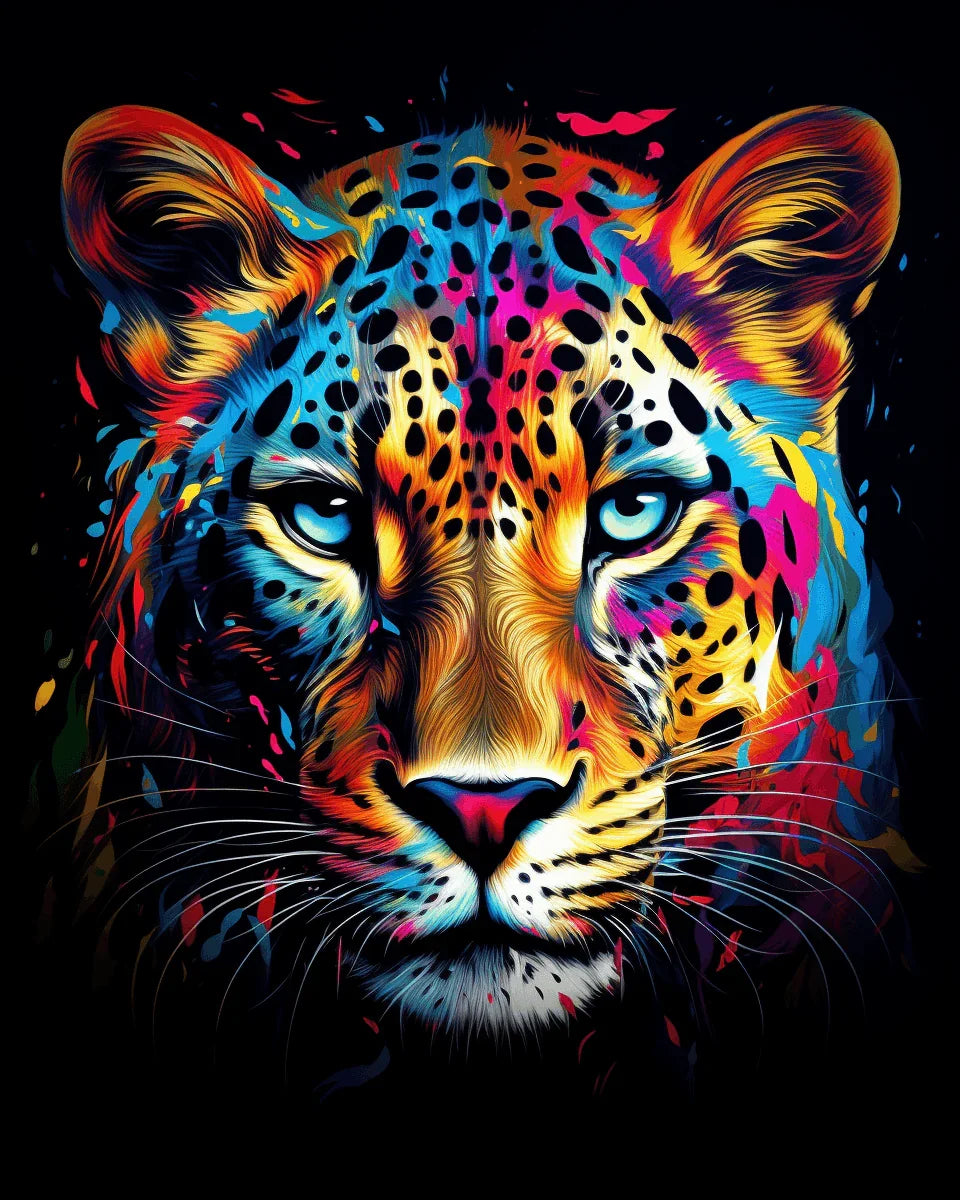 Colorful Leopard Portrait Paint by Numbers for adults