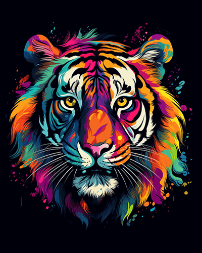 Colorful Tiger Avatar Free Shipping - Paintarthub